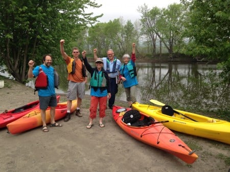 Kayakers prepare for a trash cleanup on the Wallkill River May 9 as part of the 2015 Riverkeeper Sweep. Photo by Dan Shapley/Riverkeeper