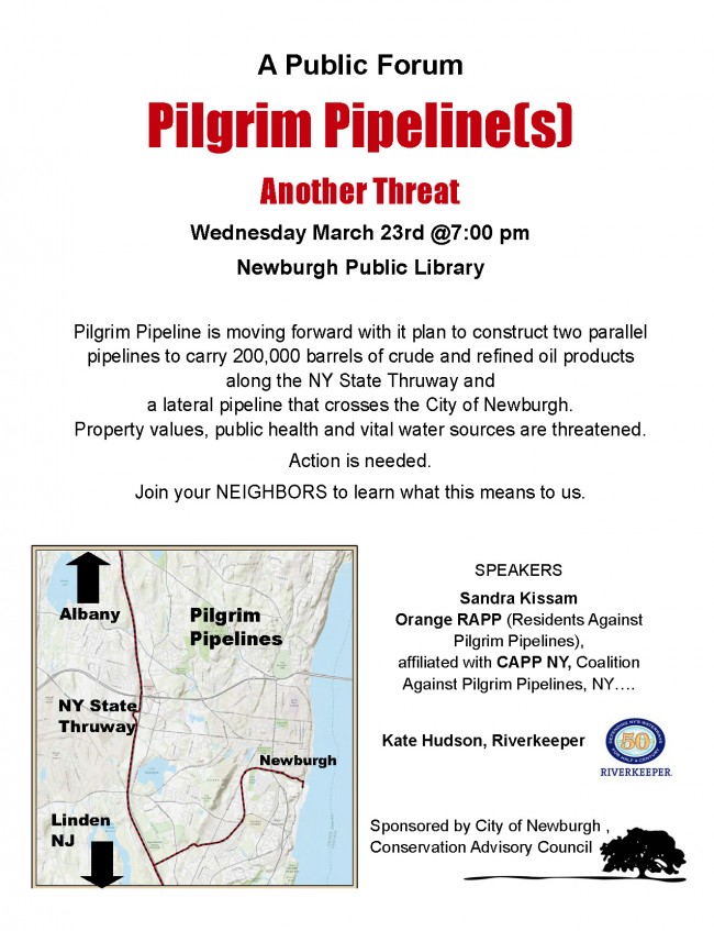Pipeline forum flier, Newburgh