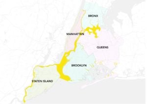 Map of relevant New York City waterways.
