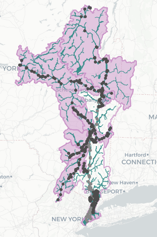 Water quality tributary data map