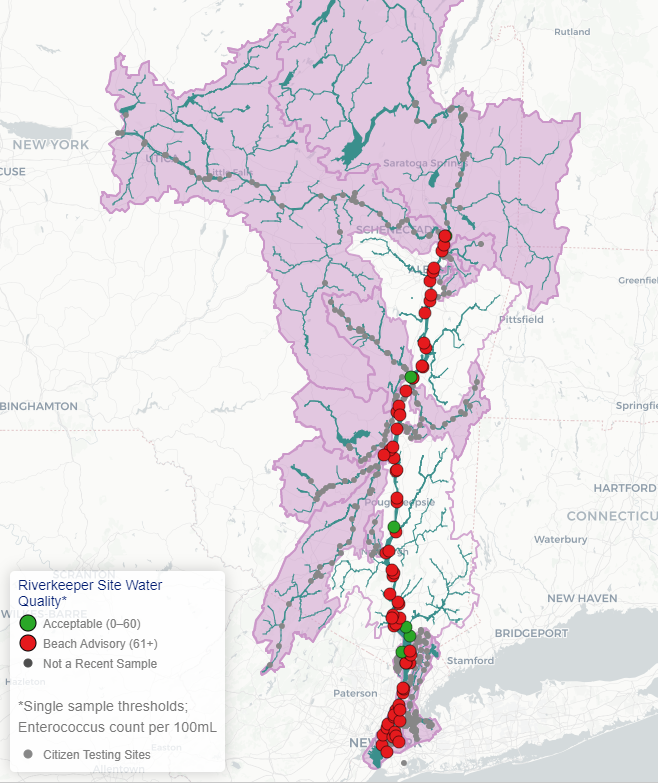Hudson River water quality map May 2023